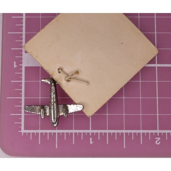 Vintage Sterling Silver Airplane Charm On Original Card - Picture 3 of 5